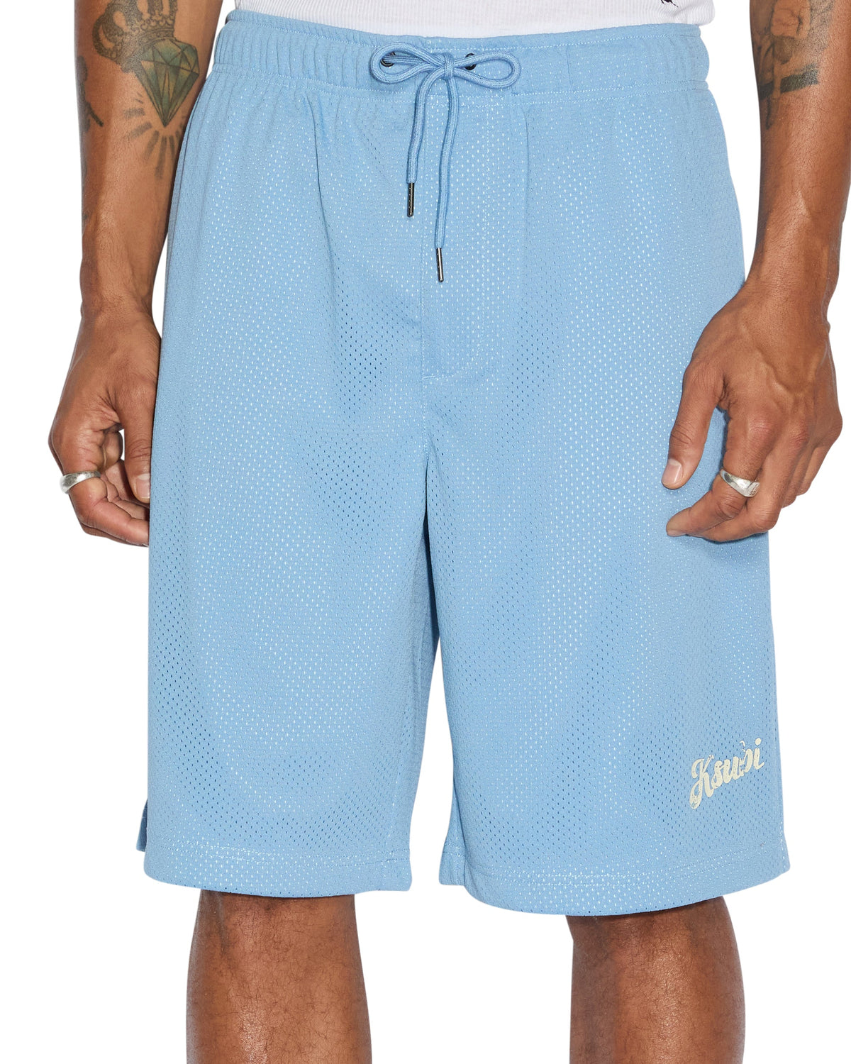 Mens Roll Mesh Short Blue Regular Walkshorts - Blue
