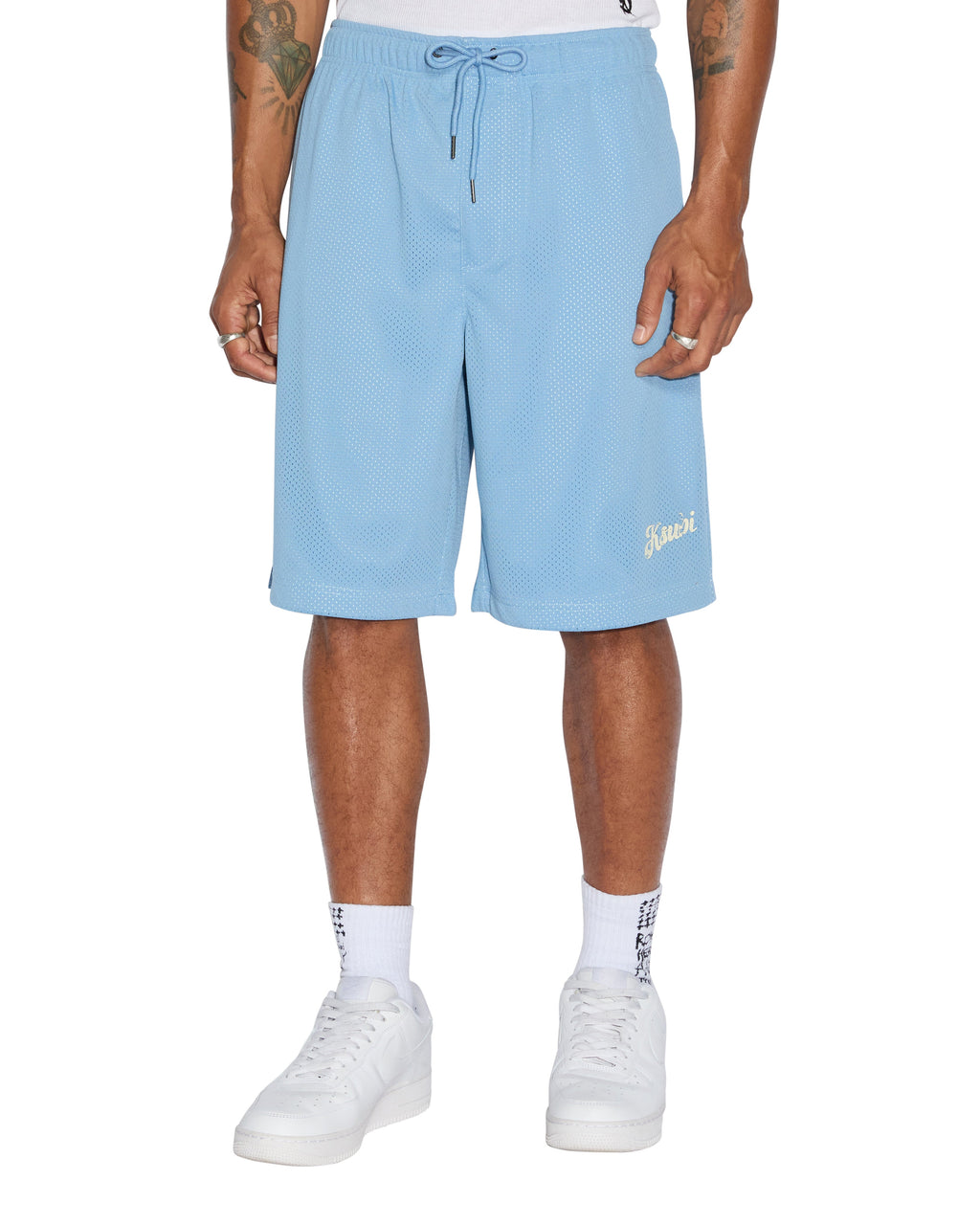 Mens Roll Mesh Short Blue Regular Walkshorts - Blue