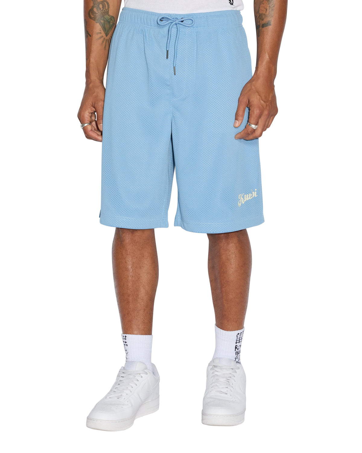 Mens Roll Mesh Short Blue Regular Walkshorts - Blue
