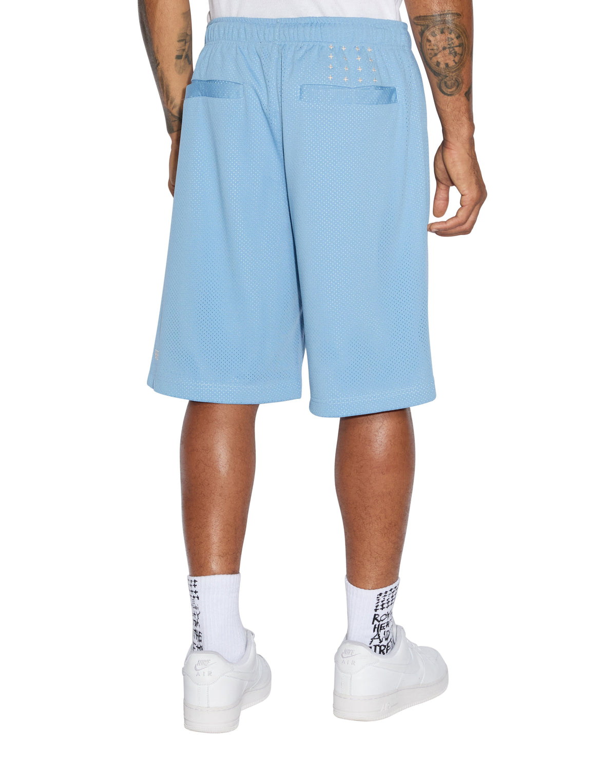Mens Roll Mesh Short Blue Regular Walkshorts - Blue