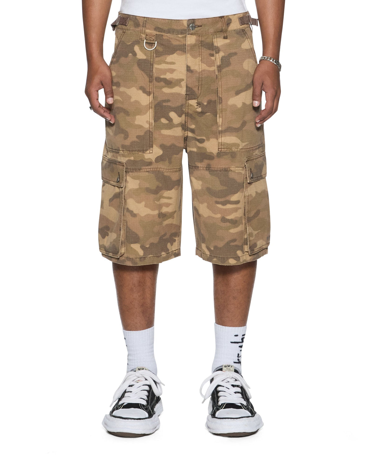 Mens Troop Cargo Short Sand Camo Straight Walkshorts - Tan