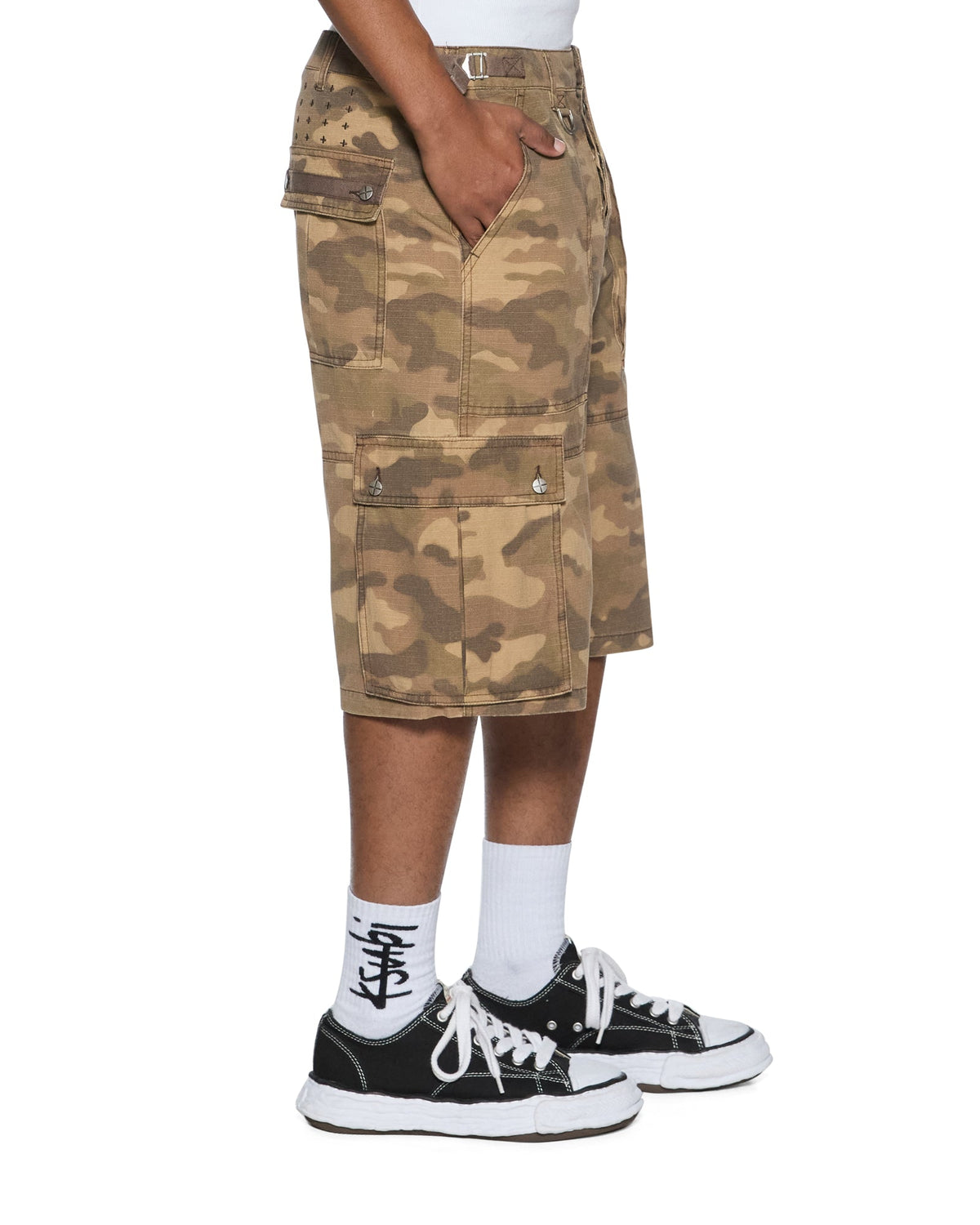 Mens Troop Cargo Short Sand Camo Straight Walkshorts - Tan