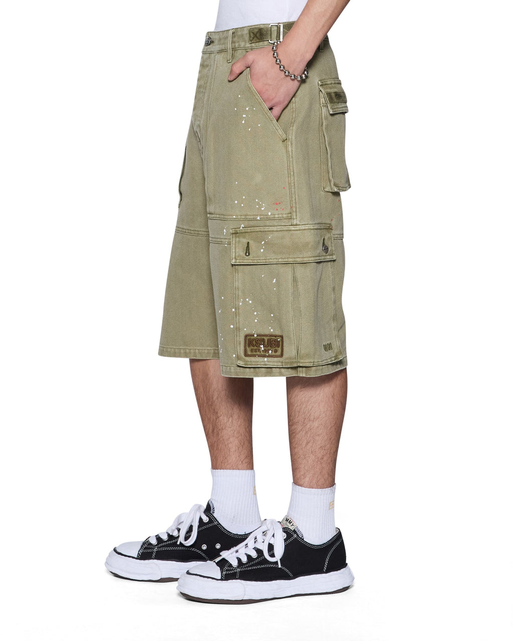 Mens Trooper Cargo Short Militant Straight Walkshorts - Khaki