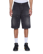 Mens Operator Short Powder Grey Relaxed Walkshorts - Denim
