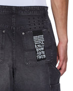 Mens Operator Short Powder Grey Relaxed Walkshorts - Denim