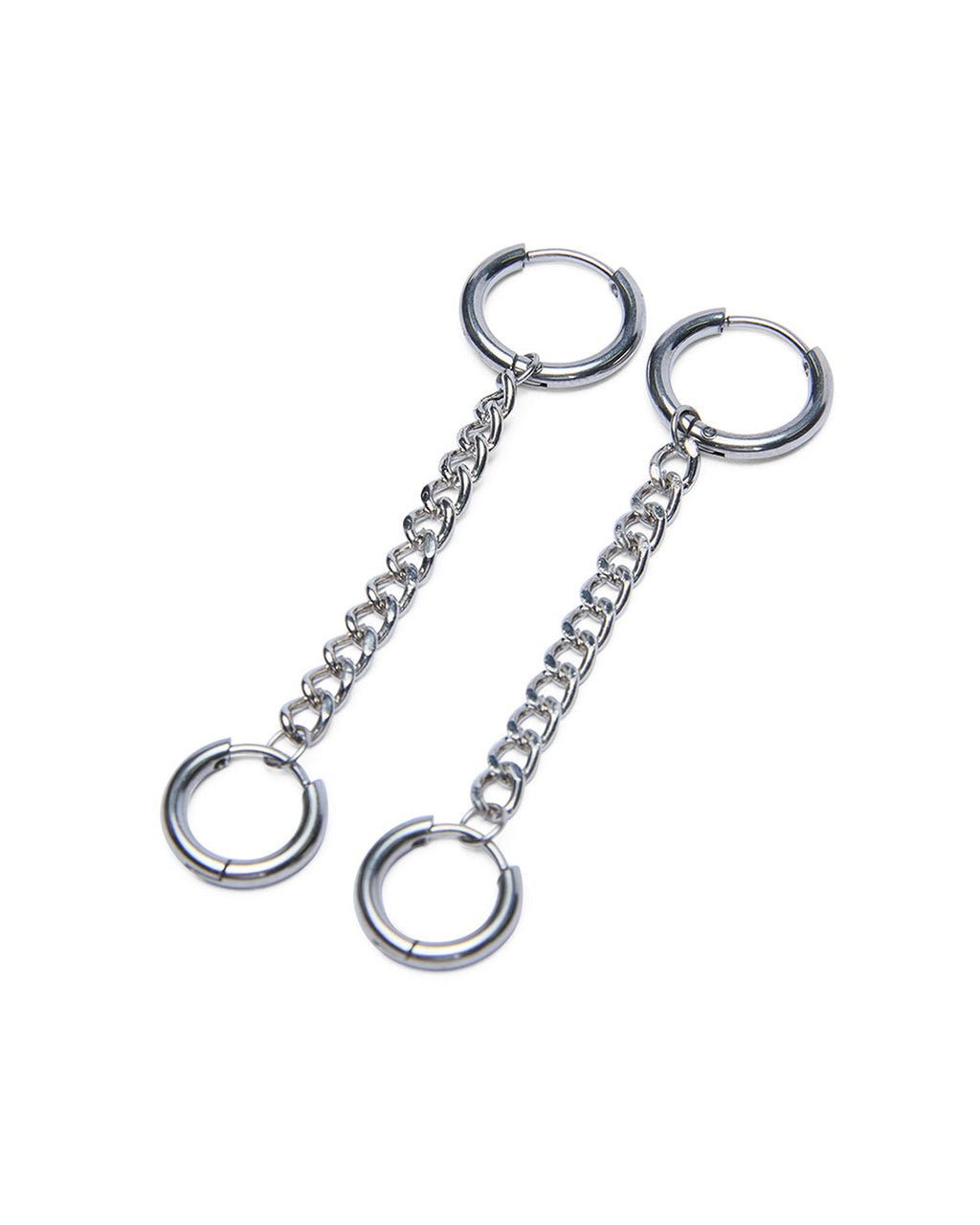 Silver Chainlink Huggies Jewellery - Silver