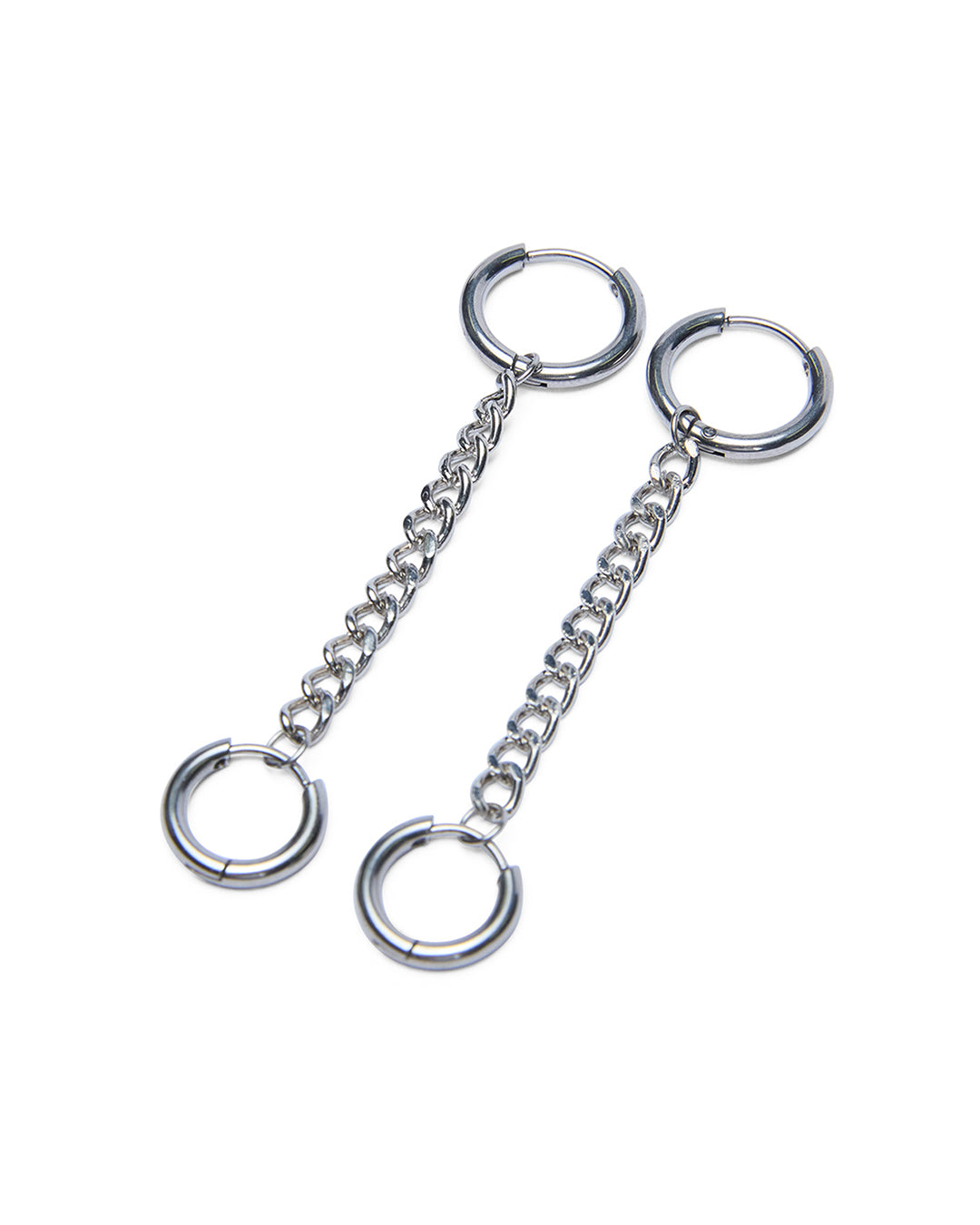 Silver Chainlink Huggies Jewellery - Silver