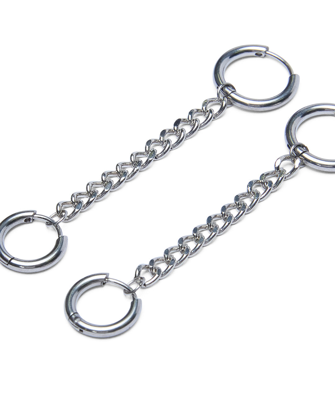 Silver Chainlink Huggies Jewellery - Silver