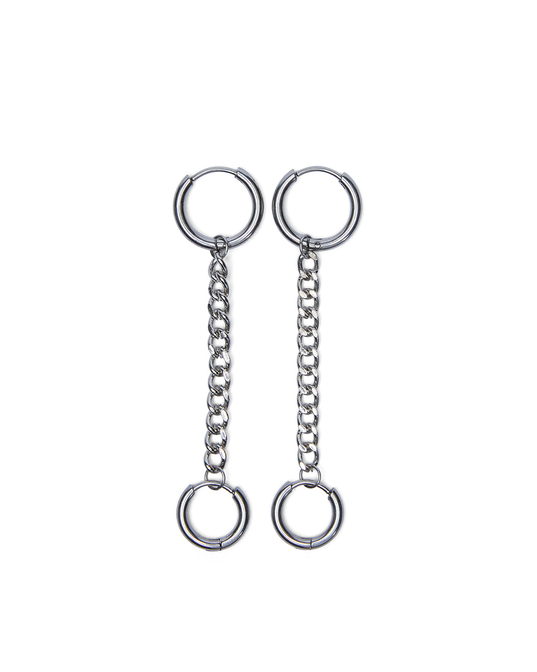 Silver Chainlink Huggies Jewellery - Silver