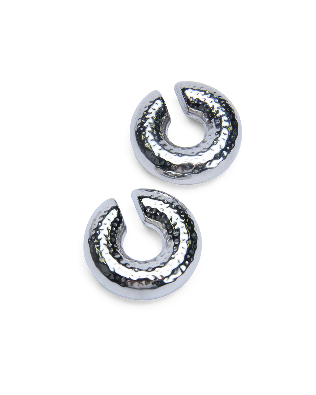 Silver Ripple Ear Cuff Jewellery - Silver