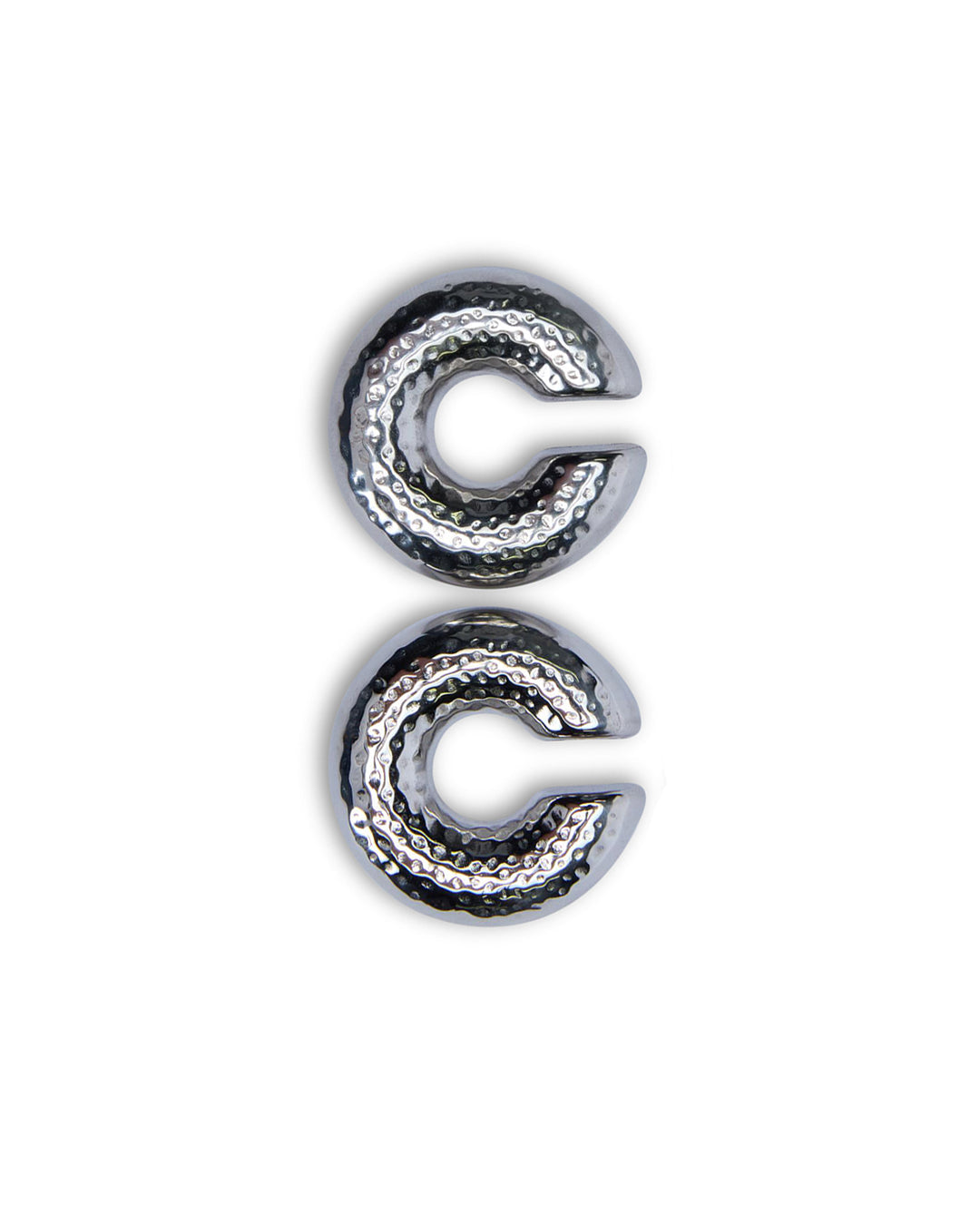 Silver Ripple Ear Cuff Jewellery - Silver