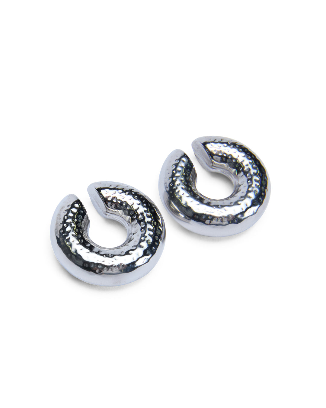 Silver Ripple Ear Cuff Jewellery - Silver