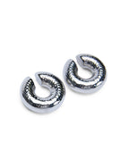 Silver Ripple Ear Cuff Jewellery - Silver