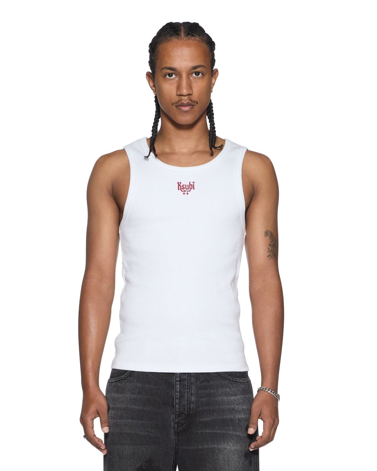 Mens Paise Debut Singlet Tru White Regular Tees - White
