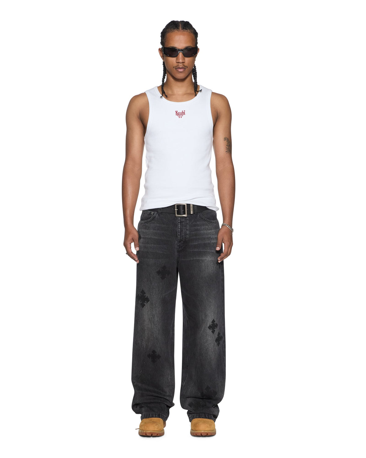 Mens Paise Debut Singlet Tru White Regular Tees - White