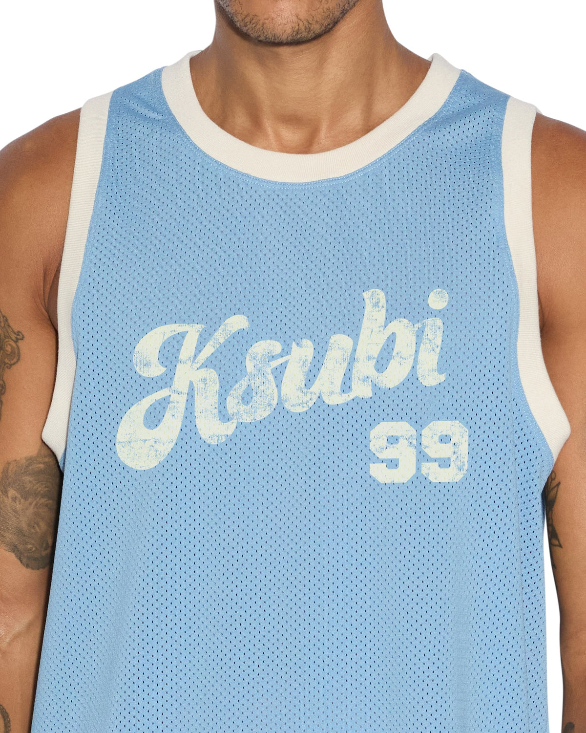 Mens Clubhouse Pick Up Singlet Blue Boxy Fashion Tops - Blue