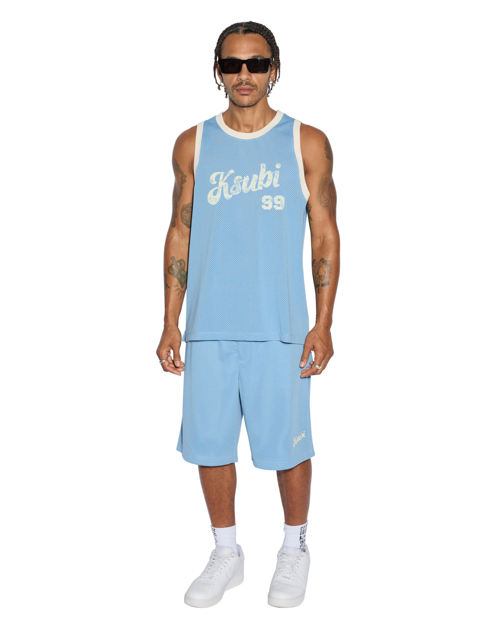 Mens Clubhouse Pick Up Singlet Blue Boxy Fashion Tops - Blue