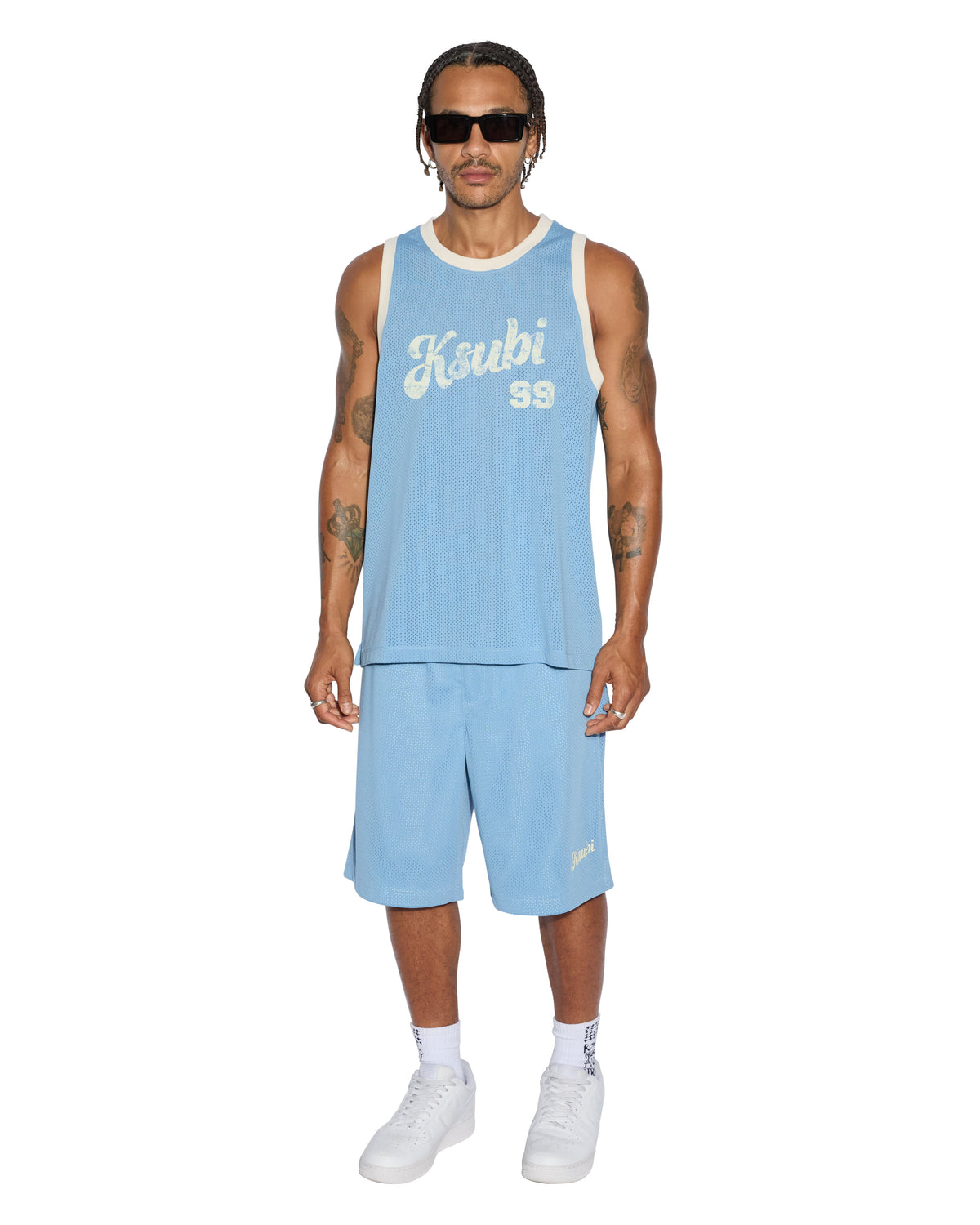 Mens Clubhouse Pick Up Singlet Blue Boxy Fashion Tops - Blue