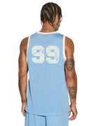 Mens Clubhouse Pick Up Singlet Blue Boxy Fashion Tops - Blue