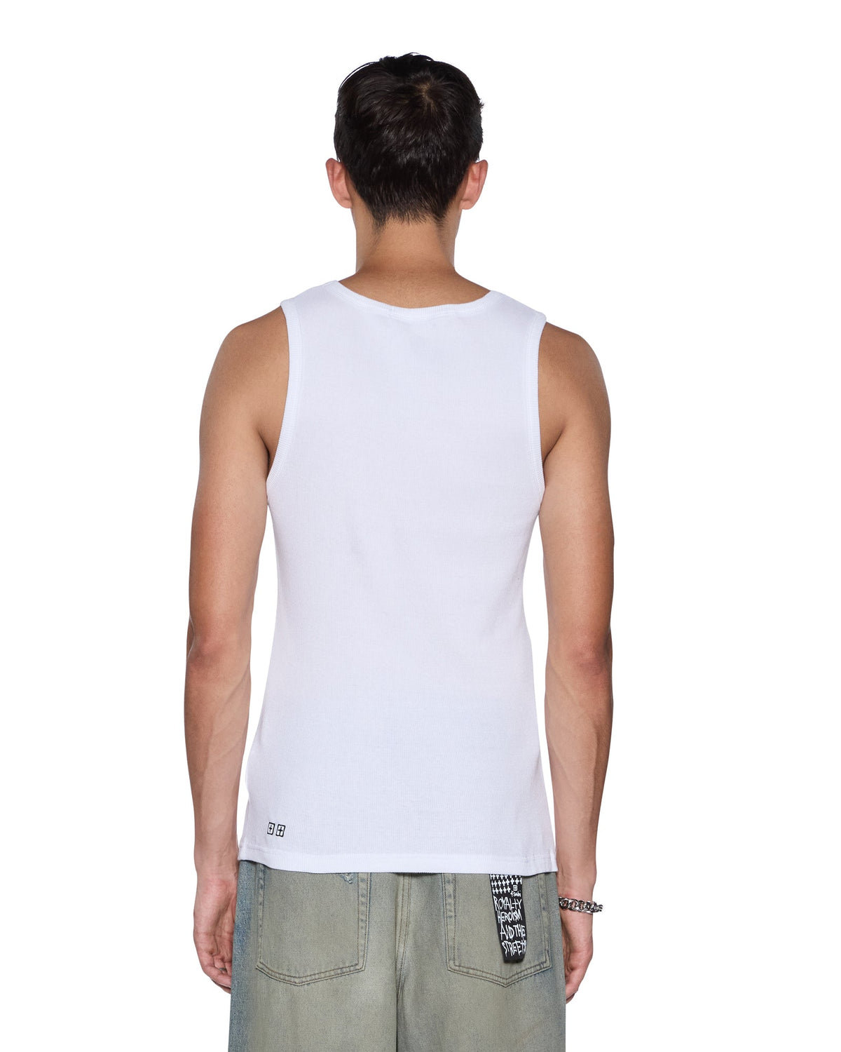 Mens Debut Singlet White Fitted Tees - White