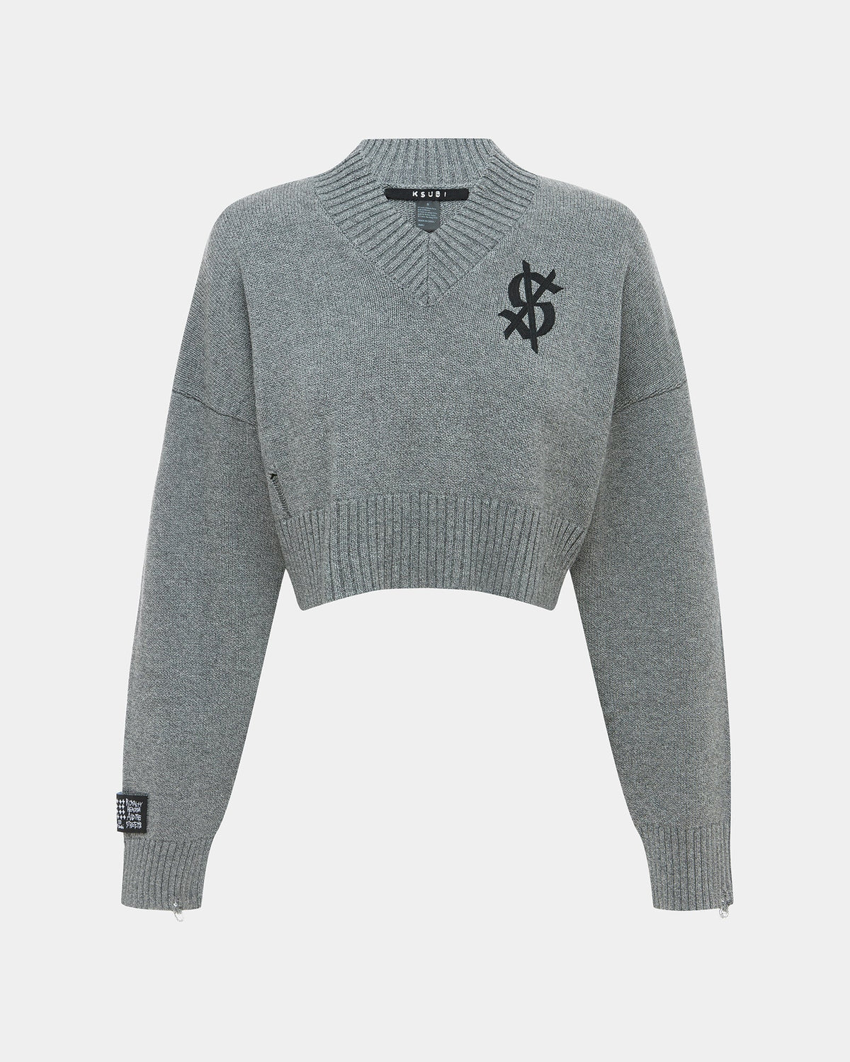 Womens Skipper Knit Grey Marle Boxy Knitwear - Grey