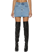 Womens Low Rider Mini Torn Up Slim Skirts - Denim