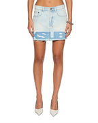 Womens Low Rider Mini Sense Sott Baggy Skirts - Denim