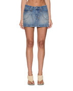 Womens Micro Mini Denim Skirt Painter Blue Regular Skirts - Denim