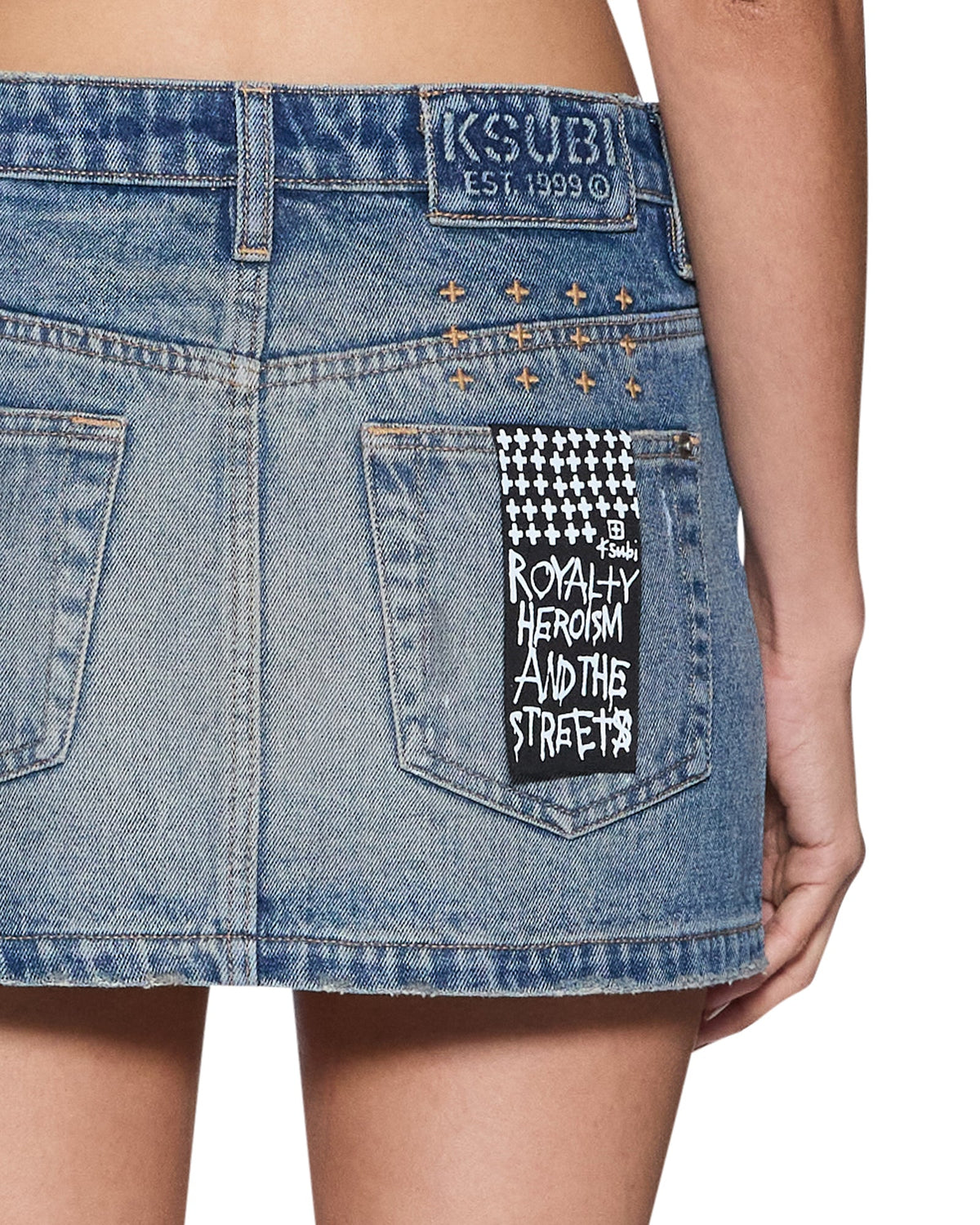 Womens Micro Mini Denim Skirt Painter Blue Regular Skirts - Denim