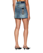 Womens Model Mini Rework Aged Slim Skirts - Denim