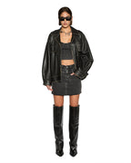 Womens Model Mini Rework Shadow Slim Skirts - Black