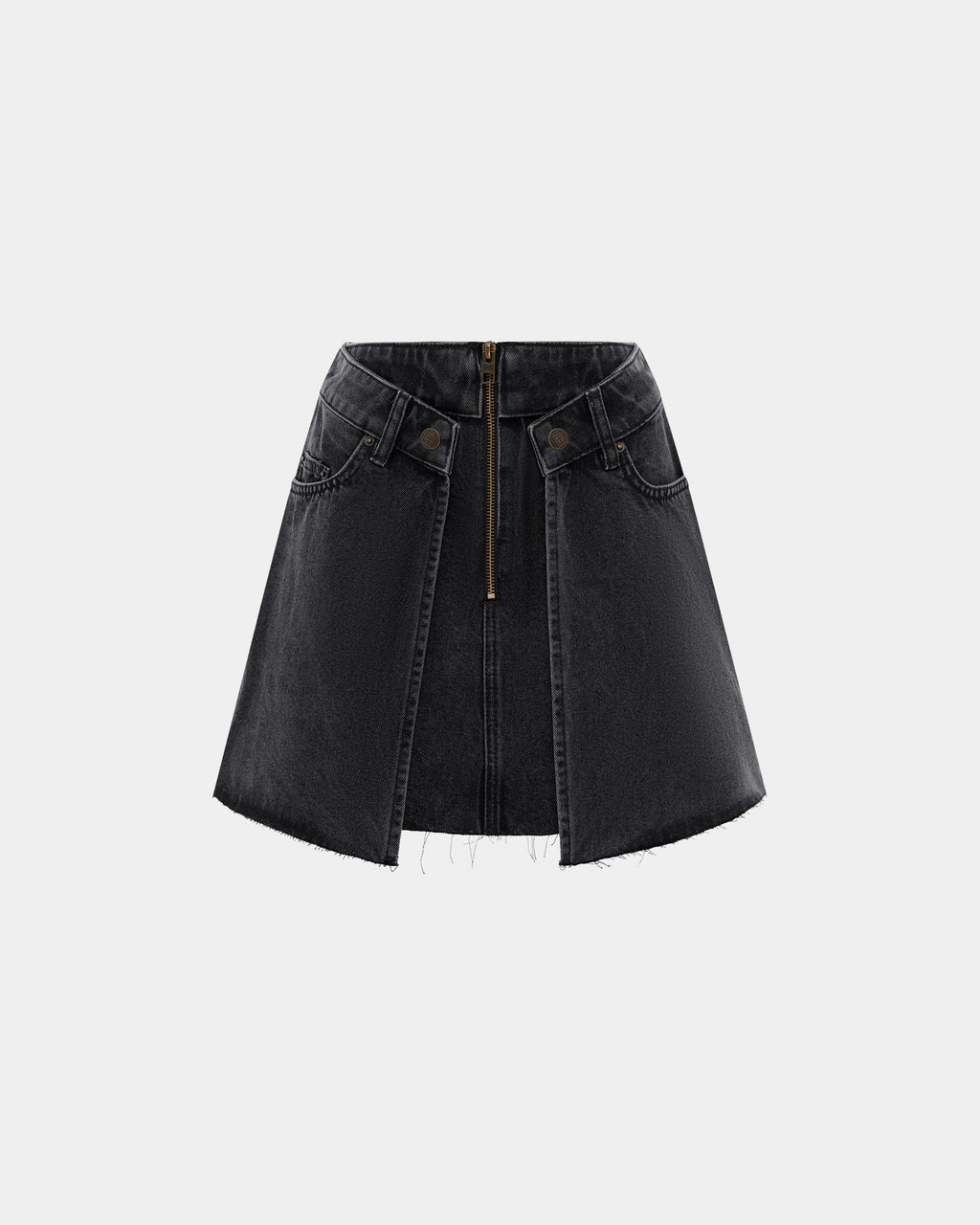 Womens Double Skirt Fallen A Line Skirts - Black