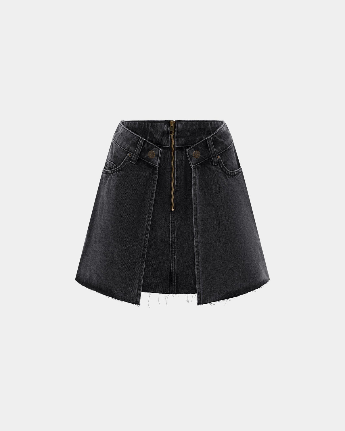 Womens Double Skirt Fallen A Line Skirts - Black
