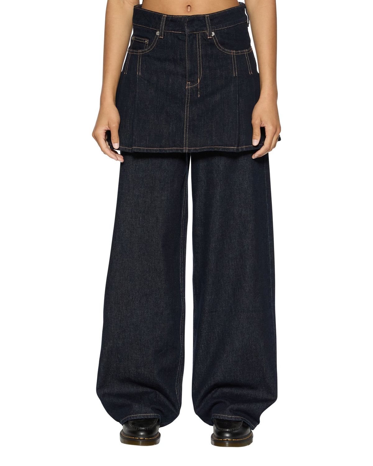 Womens Hera Mini Skirt Zenith Pop Relaxed Skirts - Denim