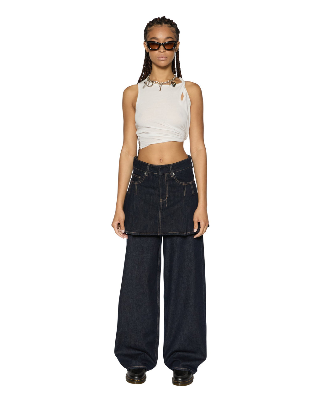 Womens Hera Mini Skirt Zenith Pop Relaxed Skirts - Denim