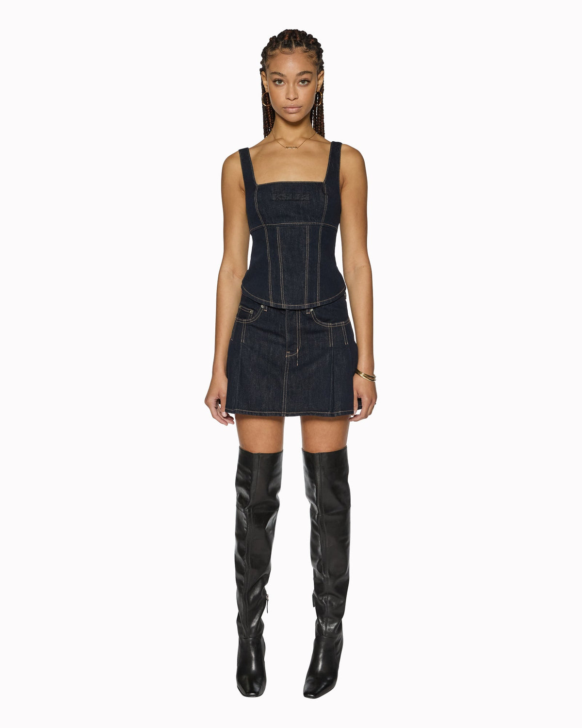 Womens Hera Mini Skirt Zenith Pop Relaxed Skirts - Denim