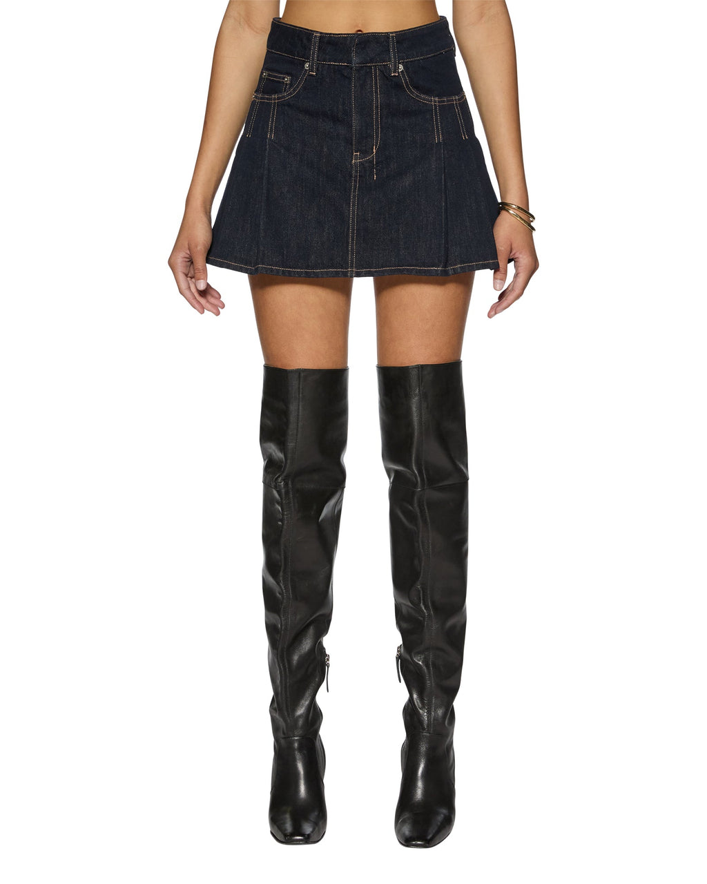 Womens Hera Mini Skirt Zenith Pop Relaxed Skirts - Denim