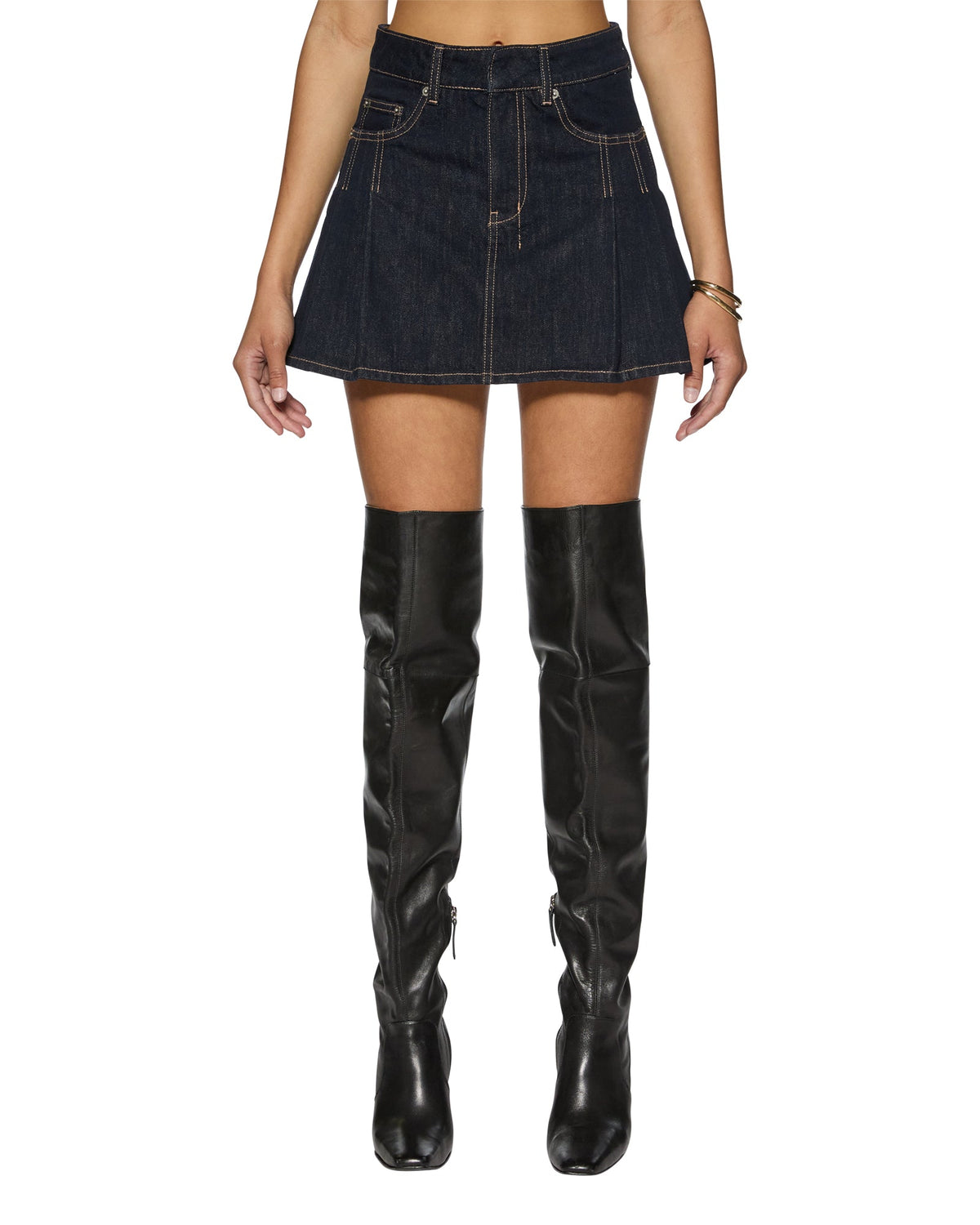 Womens Hera Mini Skirt Zenith Pop Relaxed Skirts - Denim