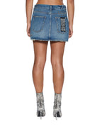 Womens Low Rider Mini Flip Aged Relaxed Skirts - Denim