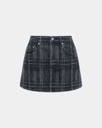 Womens Low Rider Mini Skool Slim Skirts - Denim