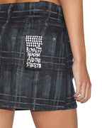 Womens Low Rider Mini Skool Slim Skirts - Denim
