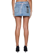 Womens Micro Mini Skirt Babes Blue Regular Skirts - Denim