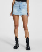Womens Model Mini Sense Sliced Slim Skirts - Denim