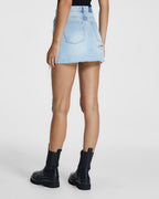 Womens Model Mini Sense Sliced Slim Skirts - Denim
