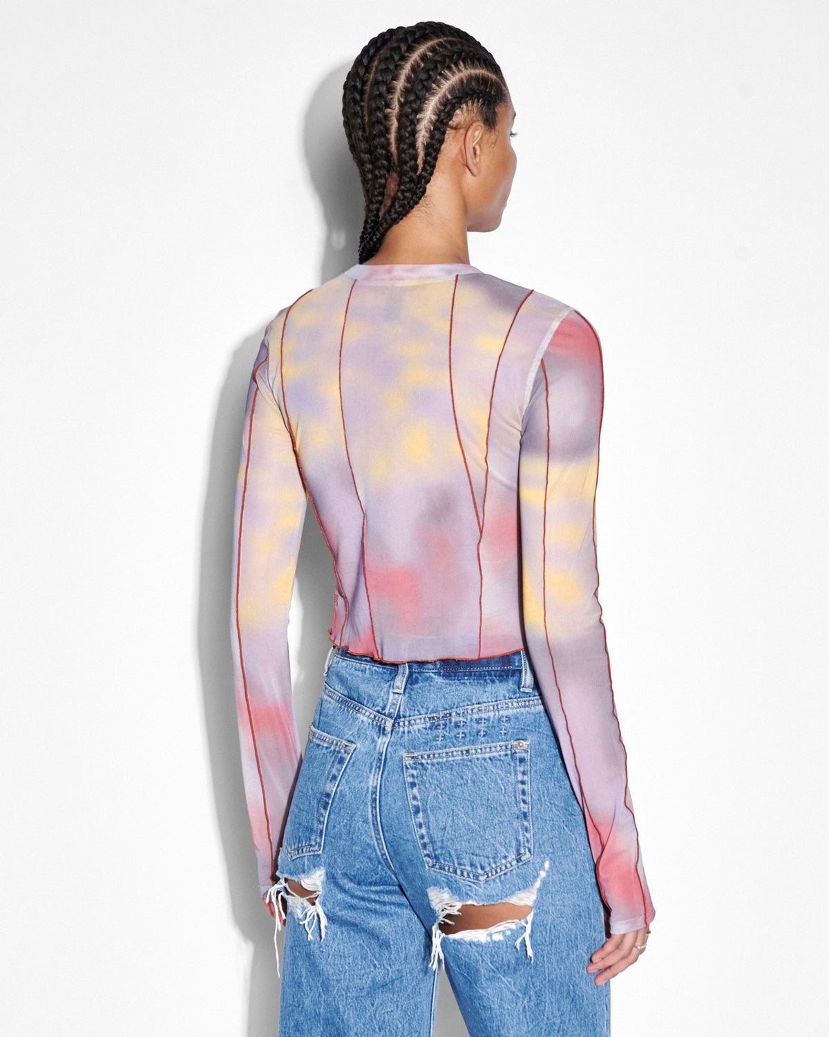 Womens Refract Top Euphoria Fitted Fashion Tops - Multi Colour