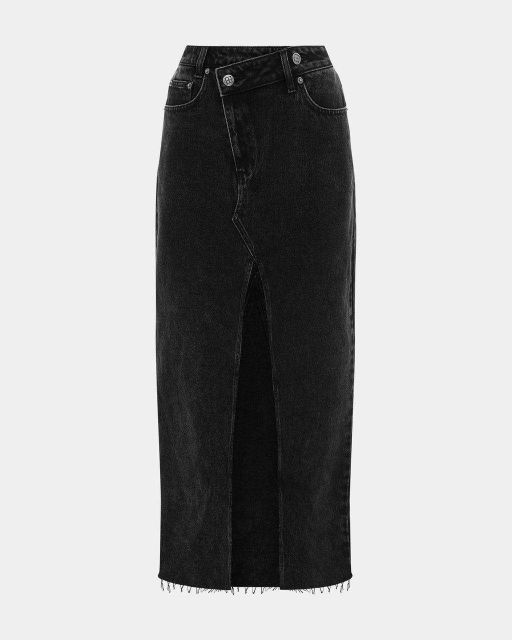 Womens Relax Maxi Skirt Washed Black Skirts - Black