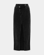 Womens Relax Maxi Skirt Washed Black Skirts - Black