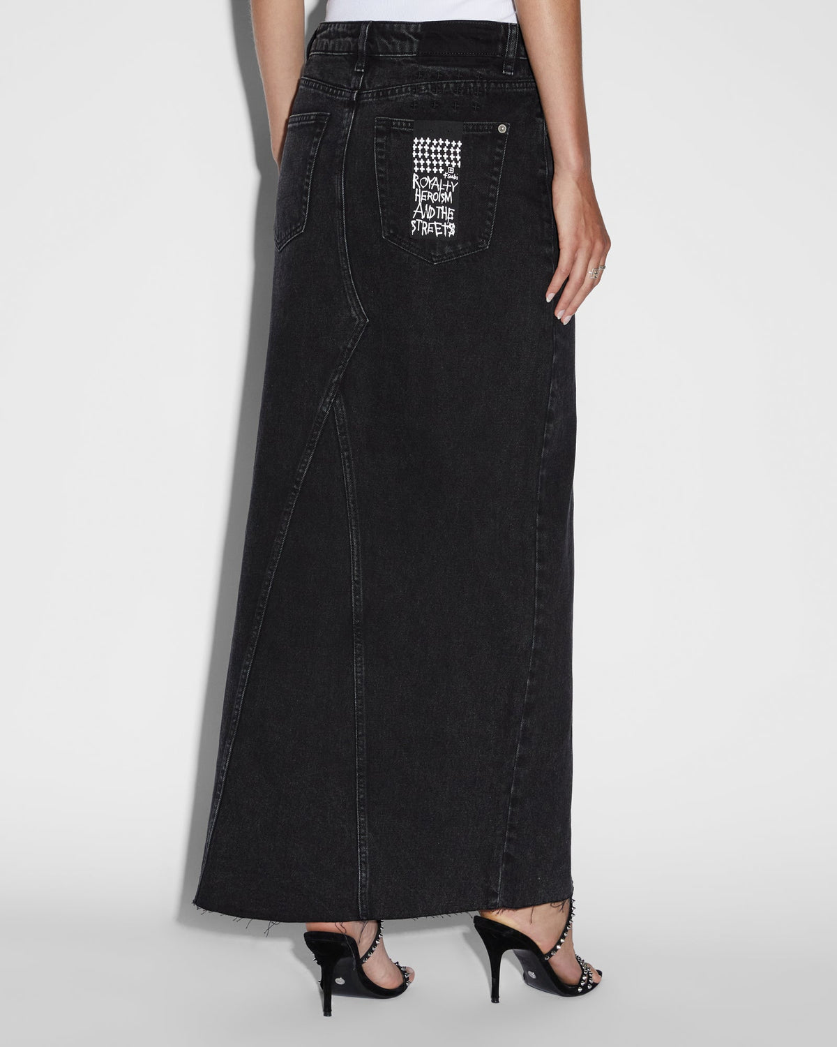 Womens Relax Maxi Skirt Washed Black Skirts - Black