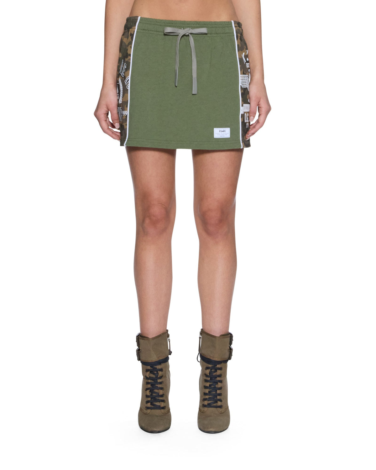 Womens Origin Trakskirt Spliced Camo Hash Slim Skirts - Green