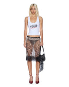 Womens Mara Midi Skirt Wild Straight Skirts - Brown